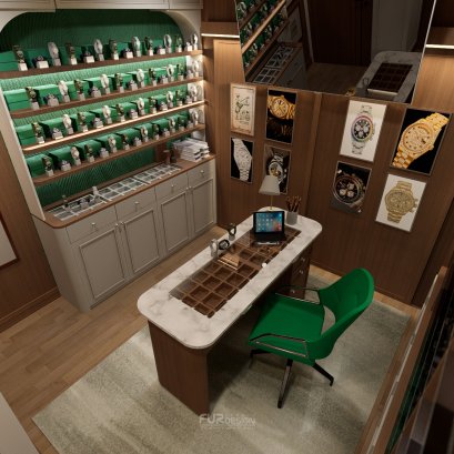 Design, manufacture and installation of stores: Ball Daytona watch shop, Bangkok.